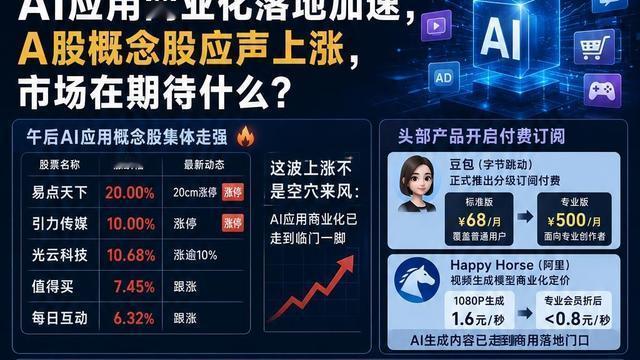龙舞汇金：AI应用商业化落地加速，A股概