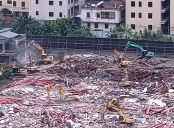 广东汕头“英之园”已被推平，反映当今社会宗祠违建乱象