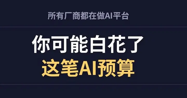 企业AI落地不要再想着做平台了