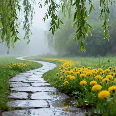 率真云中传奇：雨打高山绿， 风吹枫叶红。