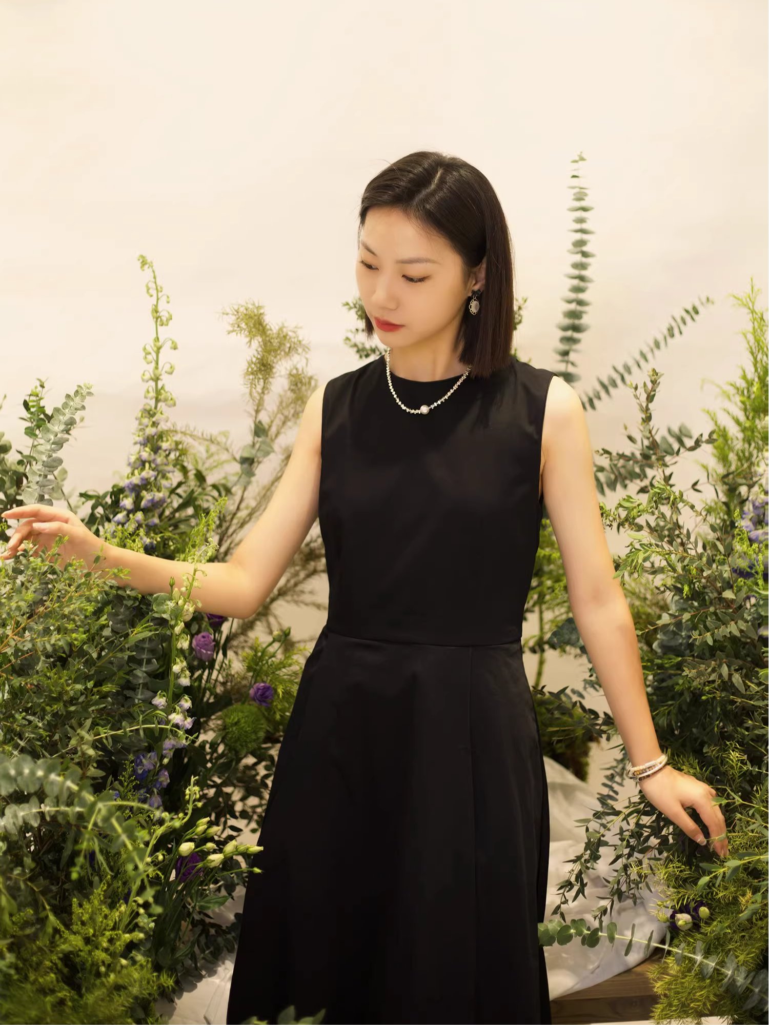 【千金轻礼服】puretea茶愫无袖露背连衣裙女小黑裙仪式感
