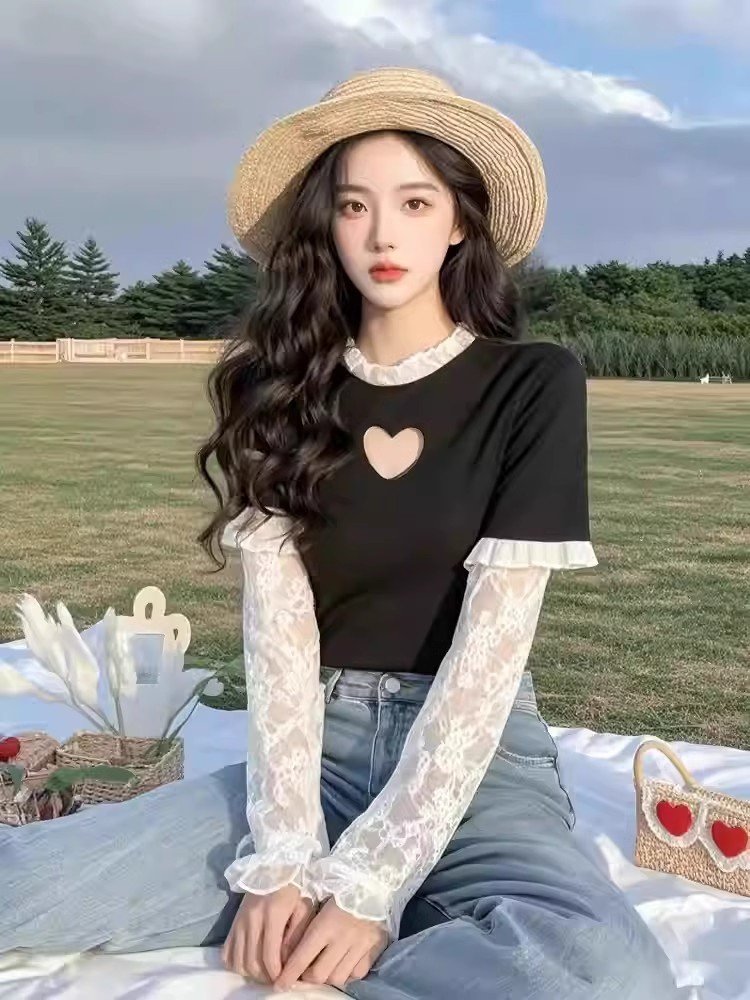 2025春季新款独特漂亮内搭上衣可外穿黑