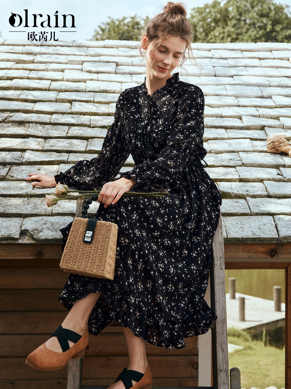 灵气优雅减龄！法式宽松收腰连衣裙