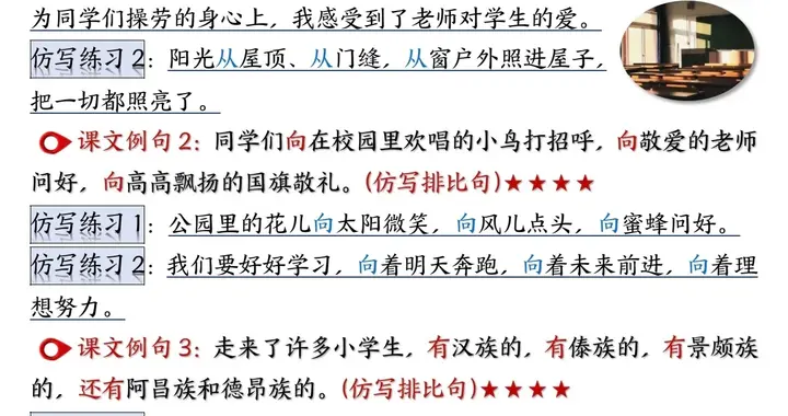 三年级上册语文重点仿写句子汇总