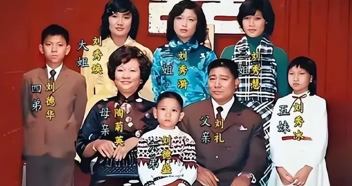 1973年，12岁的刘德华与家人的罕见全家福，一家子颜值都很高