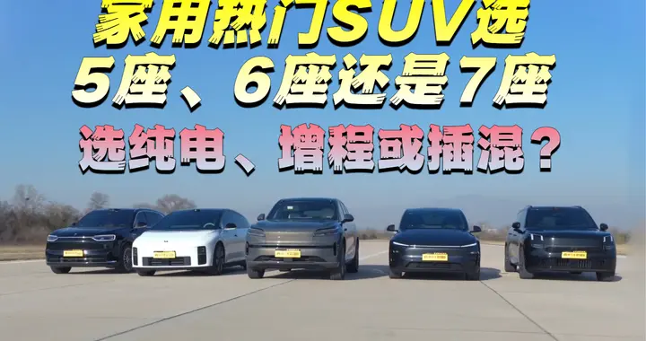 5款热门SUV选纯电、增程或插混？乐道L90“全能优等生”！