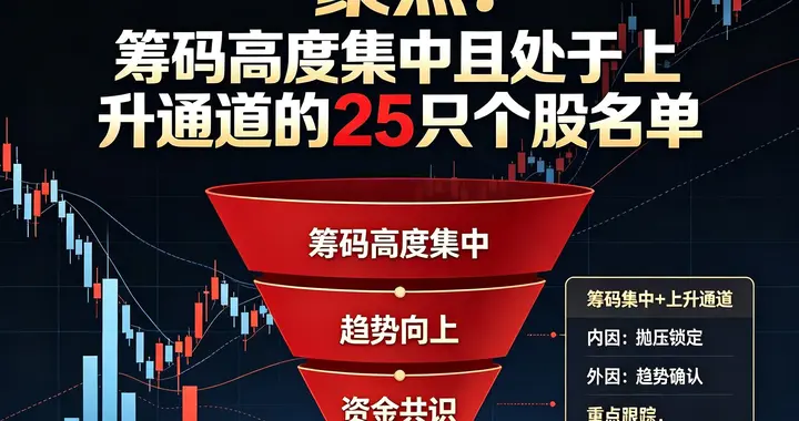聚焦！筹码高度集中且处于上升通道的25只个股名单