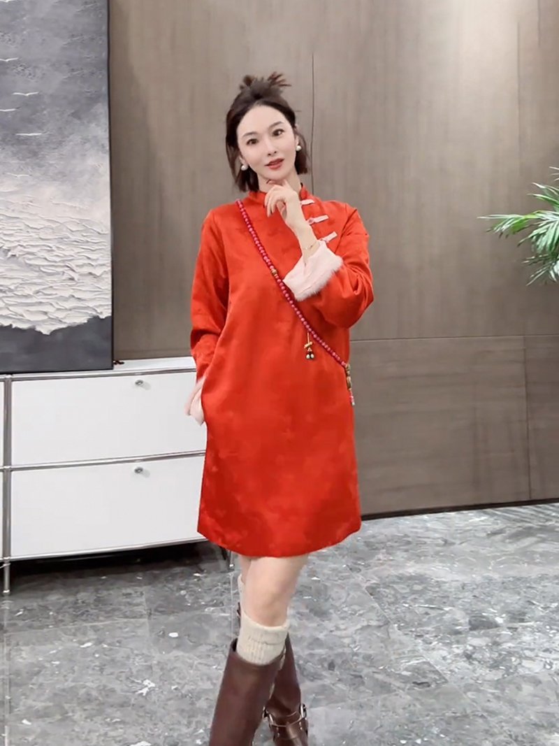 新中式中国风改良旗袍正式场合气质裙子减龄