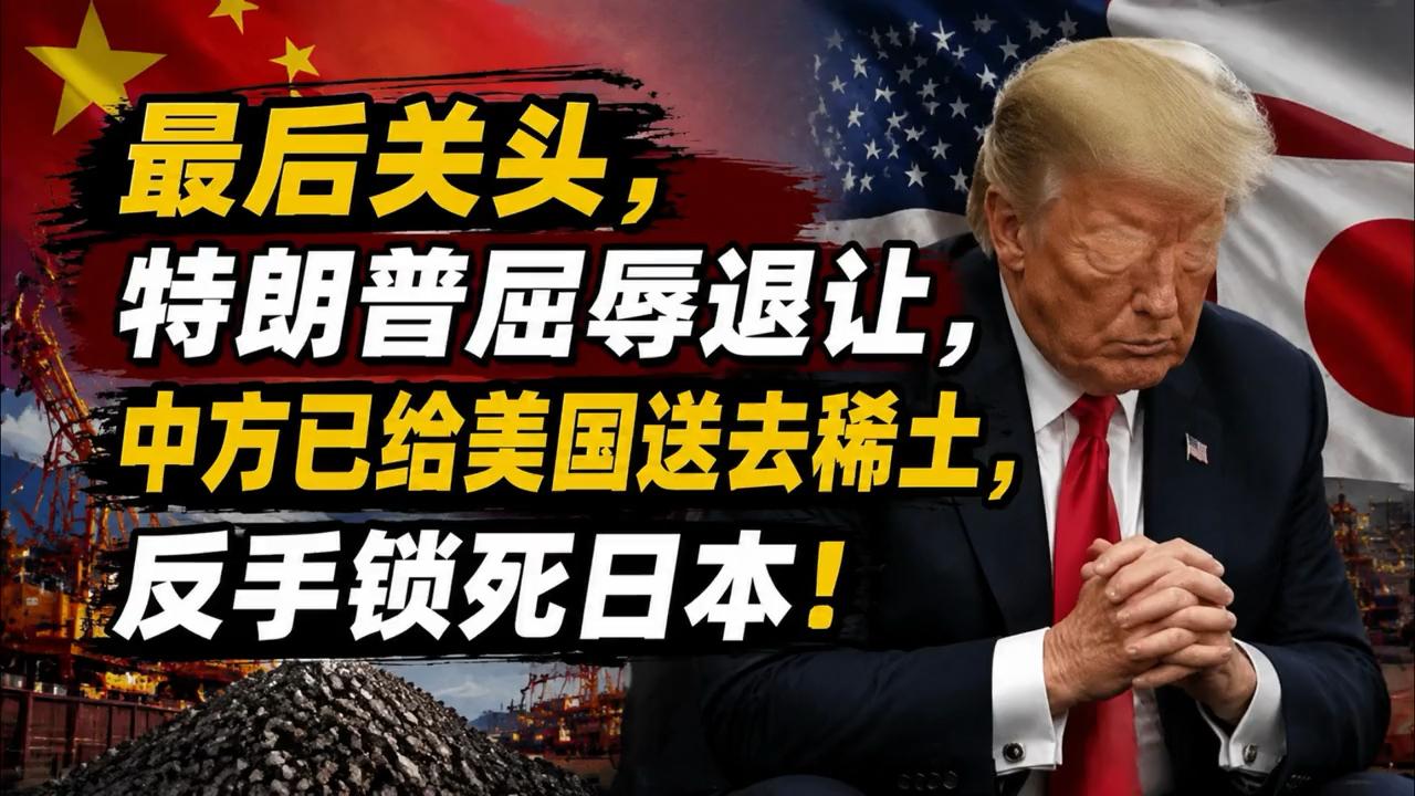 最后关头，特朗普屈辱退让，中方已给美国送去稀土，反手锁死日本