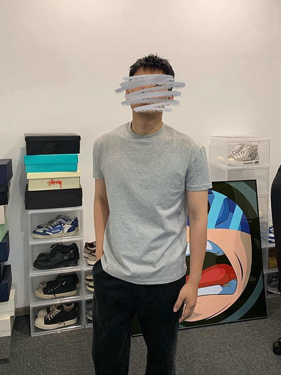 akinzhi花灰色冰皮凉感t恤男索罗娜