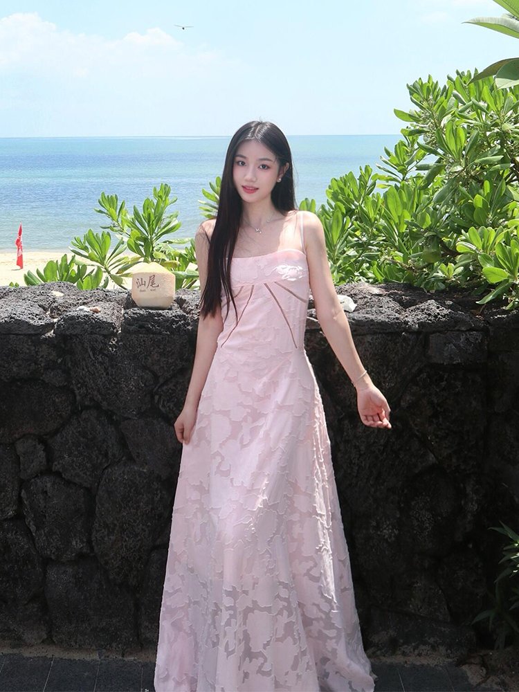 沙滩裙女海边度假超仙长裙小众不撞款