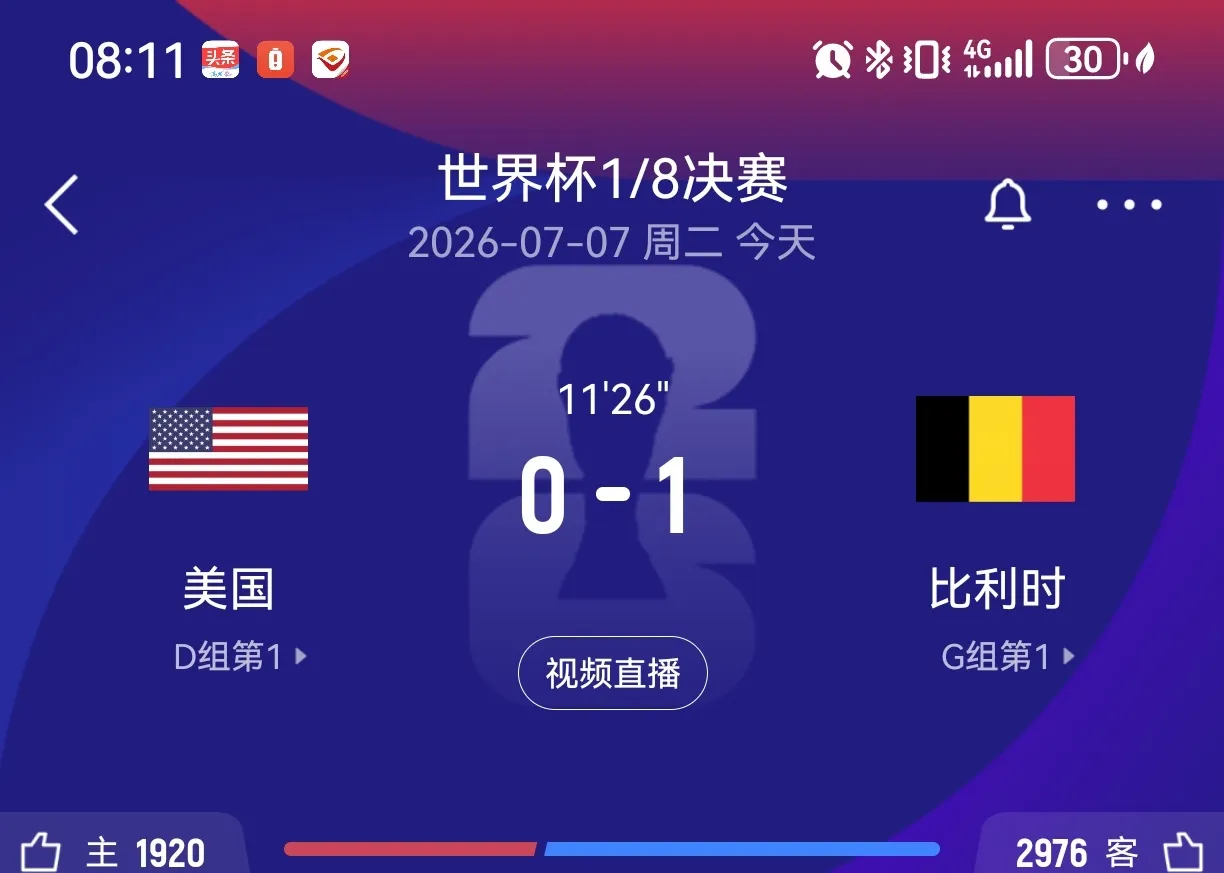 比利时1比0，对美国前10分钟的闪电战 这个开场比利时全队憋着一口气...