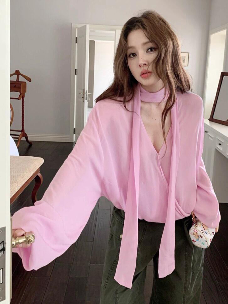 好看绝美小上衣高级感轻奢洋气粉色防晒衬衫