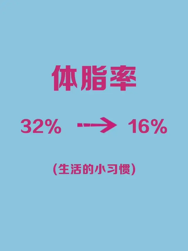 体脂率从32%降到16%的生活日常小习惯！