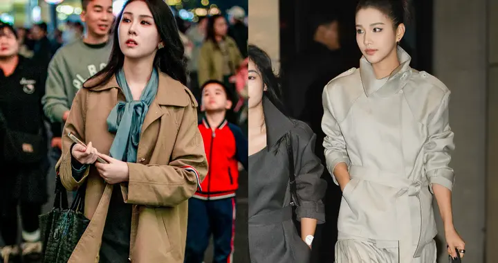 降温后发现：满大街都在穿“风衣”配长裙，显瘦时髦，谁穿谁好看