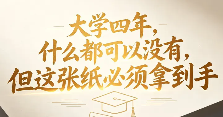 大学四年，什么都可以没有，但这张纸必须拿到手