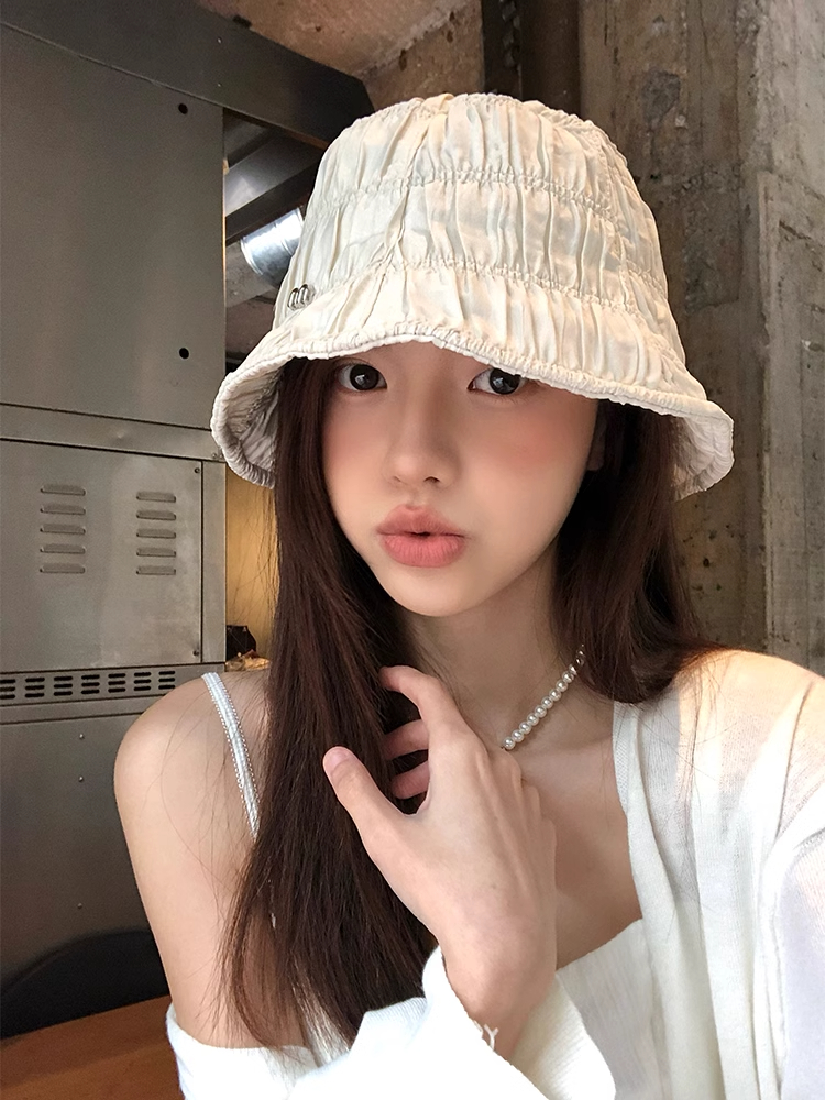 韩系素颜盆帽，夏季薄款透气防晒显脸小帽子