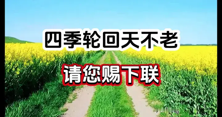 对对联 上联：四季轮回天不老 请您赐下联