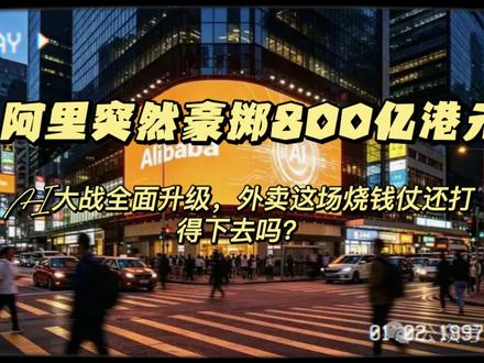 阿里突然豪掷800亿港元：AI大战全面升级，外卖这场烧钱仗还打得下去吗？