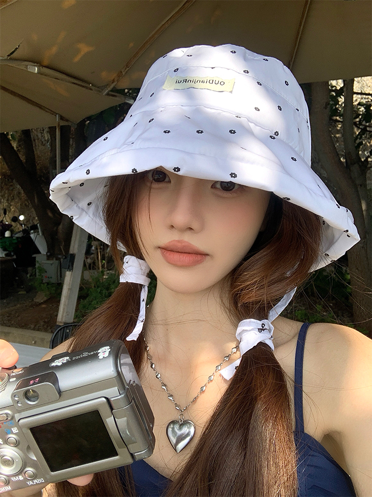春夏季韩系波点防晒遮阳渔夫帽！