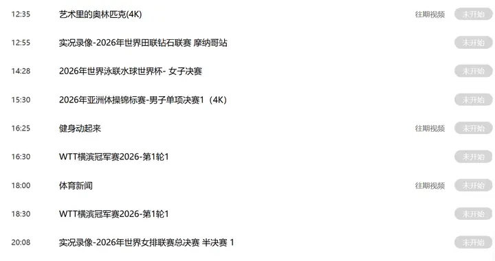 今日重要赛事！8月4日，央视CCTV5、CCTV5+节目表