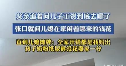 “嫌弃儿媳不挣钱”骂上热搜：撕开多少中国家庭遮羞布