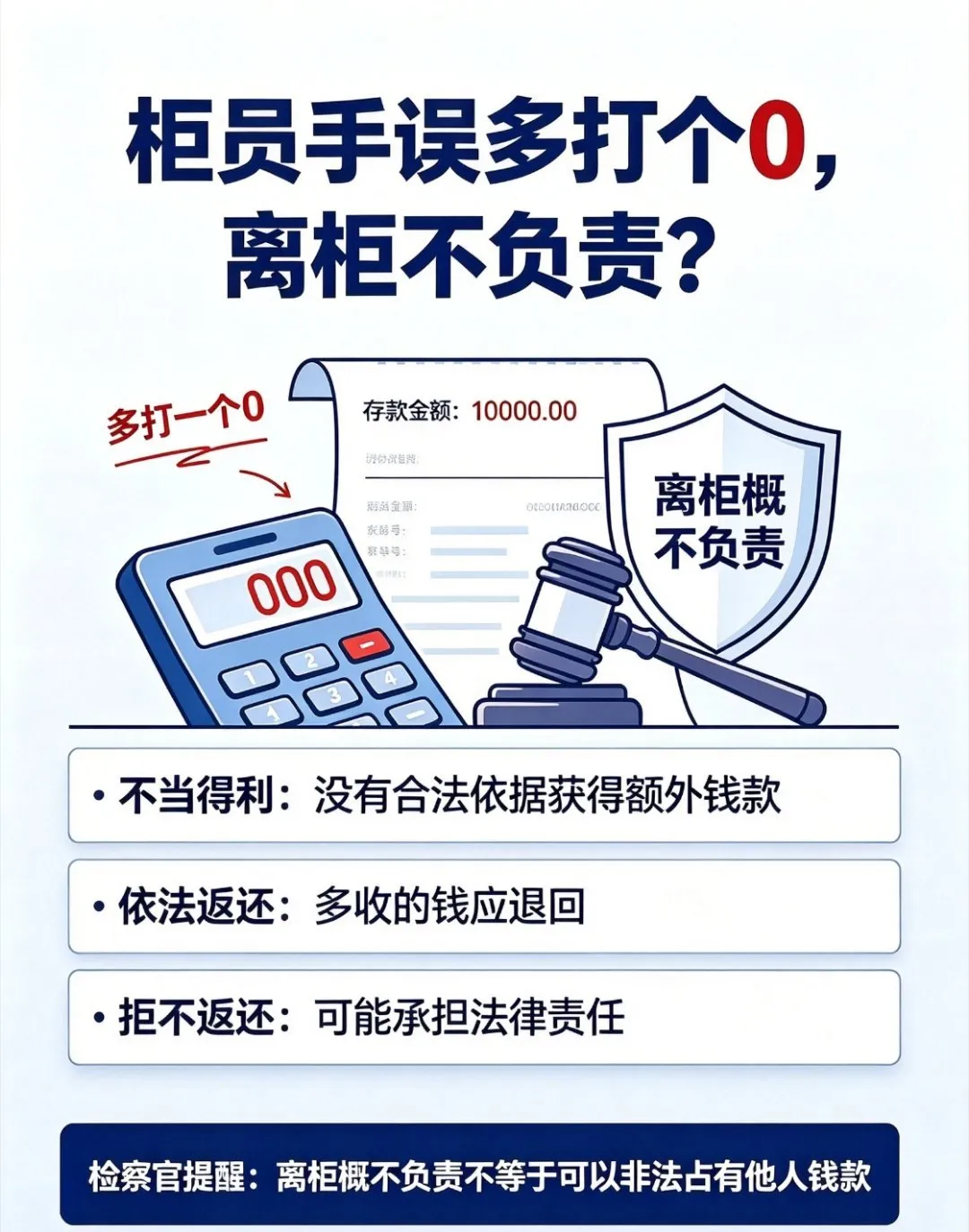 柜员手误多打个 0 储户称离柜不负责 本来存的是 2500，柜员手滑多...