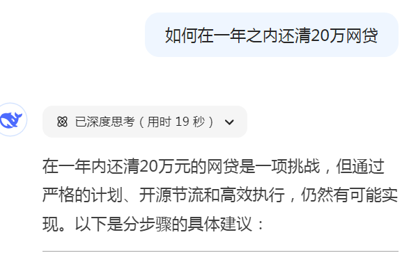 deepseek教你：如何在一年之内还清20万网贷，对自己一定要狠！