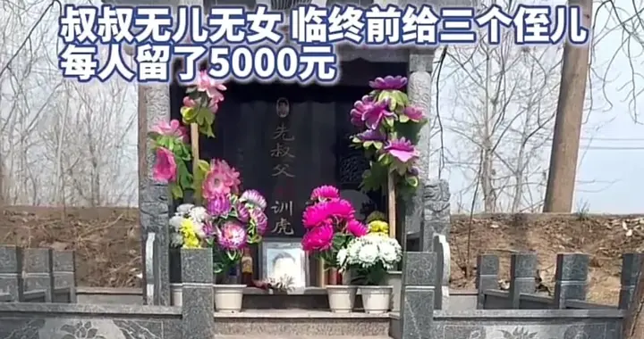 叔叔无儿无女，临终前给三哥侄儿每人5000元，网友纷纷投稿