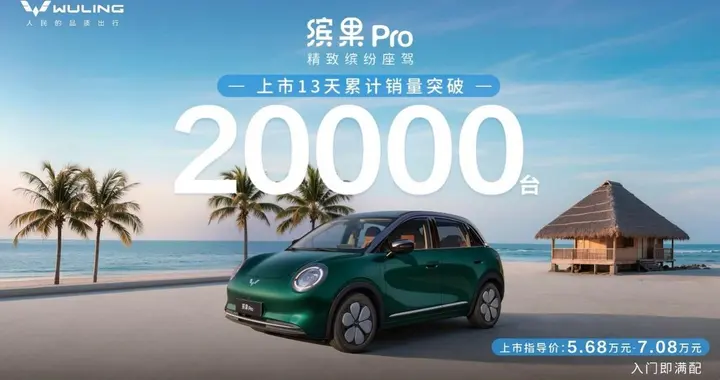 上市13天累计销量破2万，缤果Pro继续引领A0级市场？