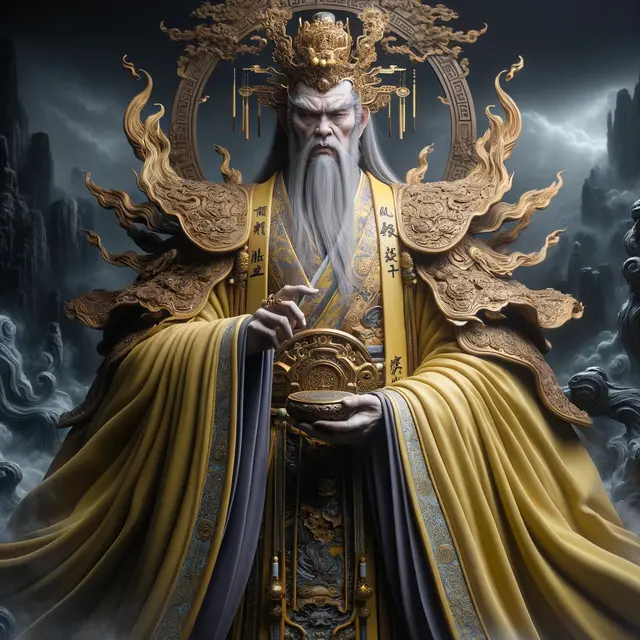 中国神话—地府篇—五方鬼帝—中央鬼帝稽康，治"抱犊山"
