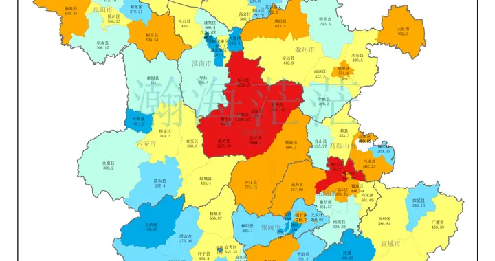 2025年安徽省各地市、区县生产总值和人均生产总值