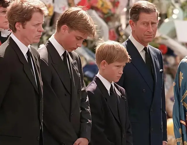 哈里在母亲葬礼上满脸淌泪，左眼睫毛挂着泪滴，现期待与家人和解
