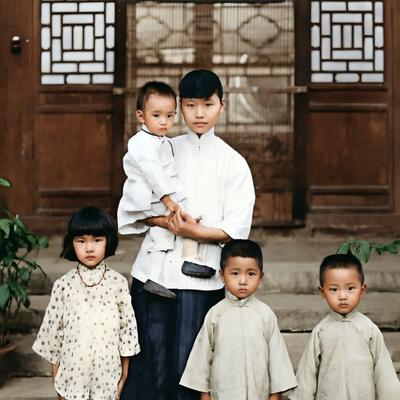 历史小破站：这是林徽因继母程桂林与子女的