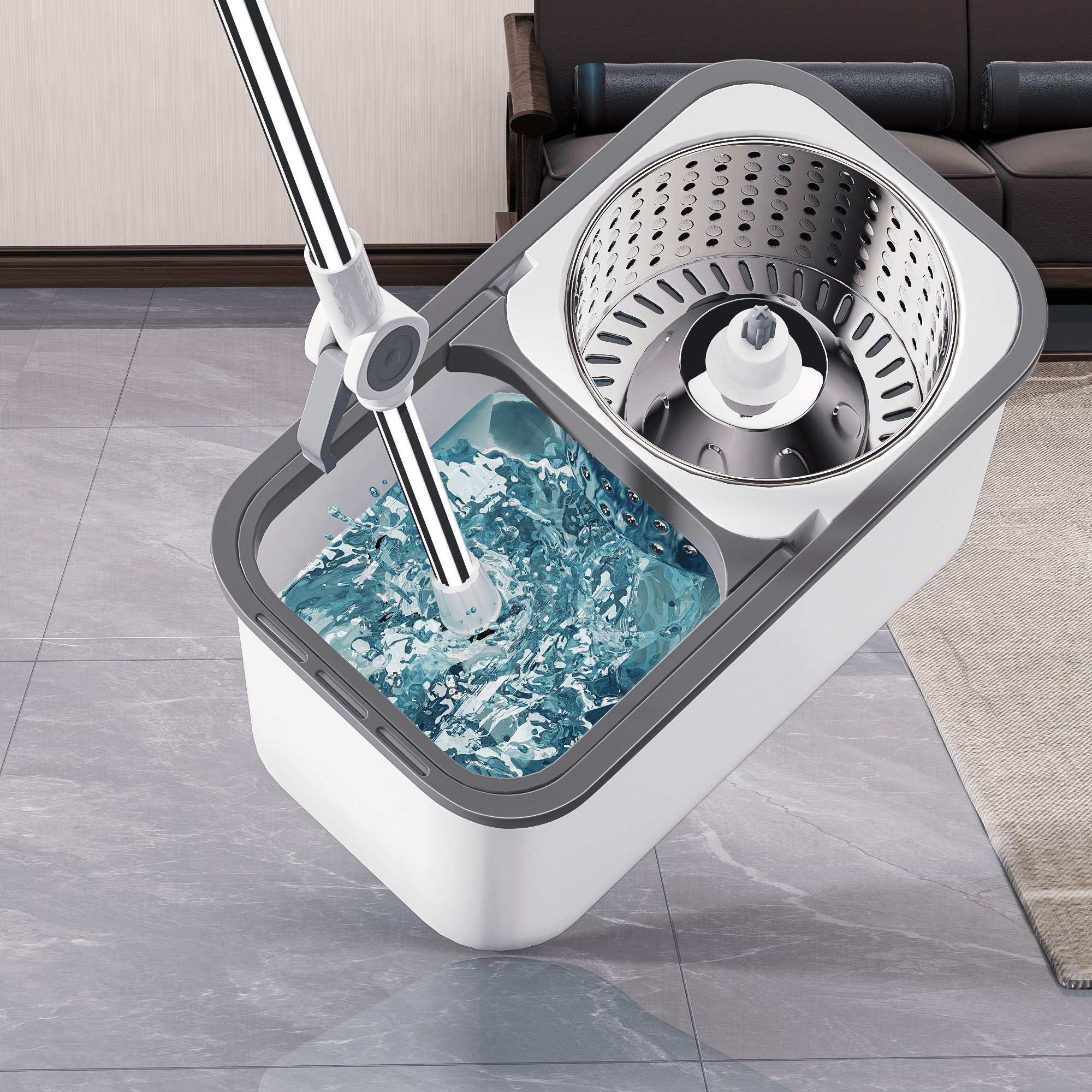 转一转，轻松清洗拖布