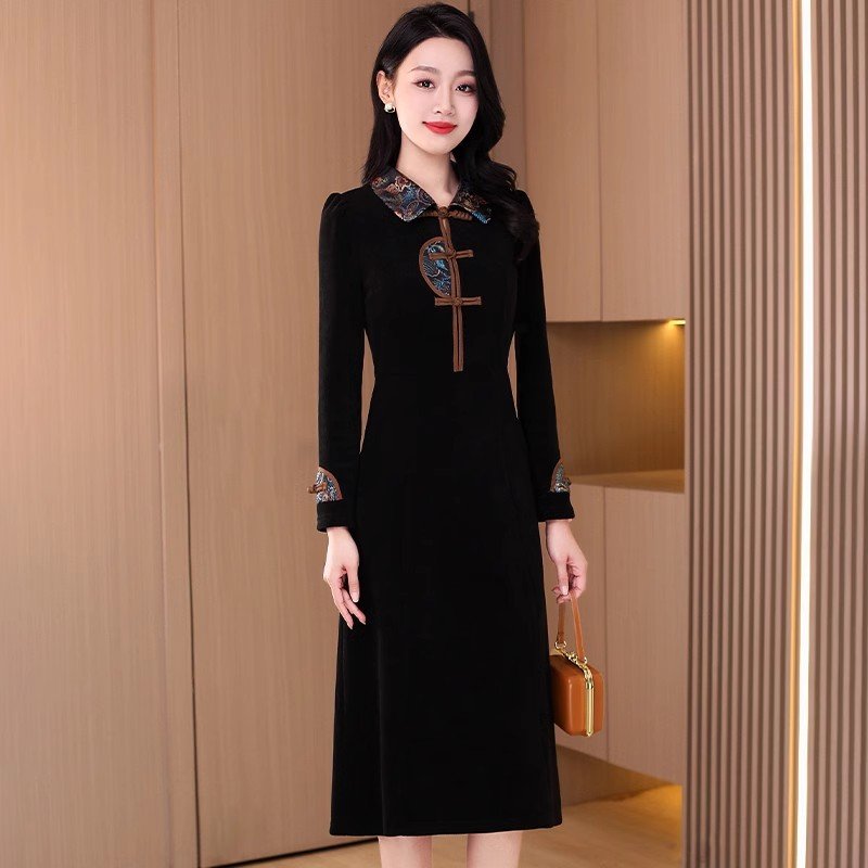 中式旗袍改良连衣裙女