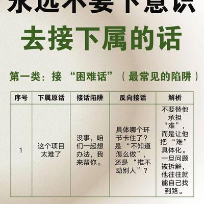 戴院长：永远不要下意识地去接下属的话