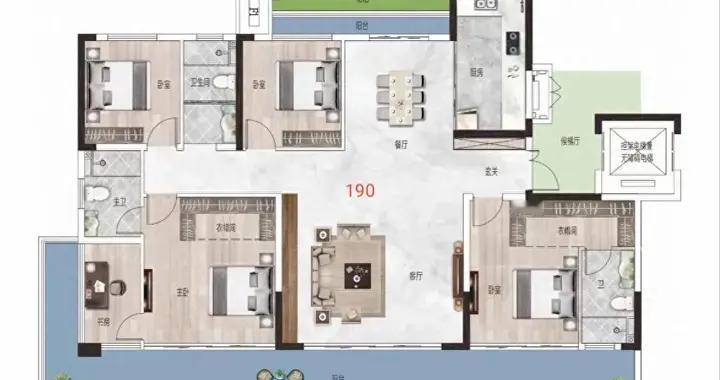 186.96㎡四居室：奢华生活的理想之居