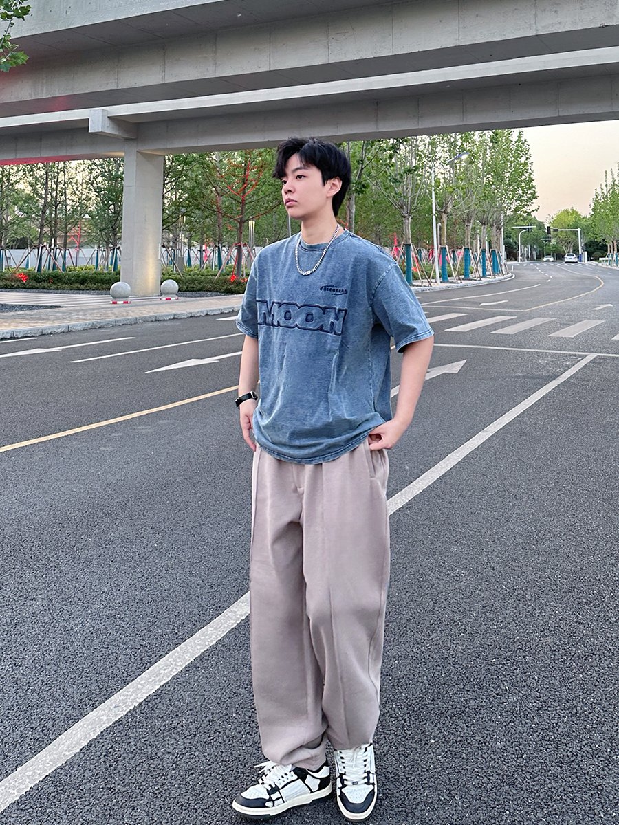 阿玛尼男士棉质弹力束脚纯色卫裤