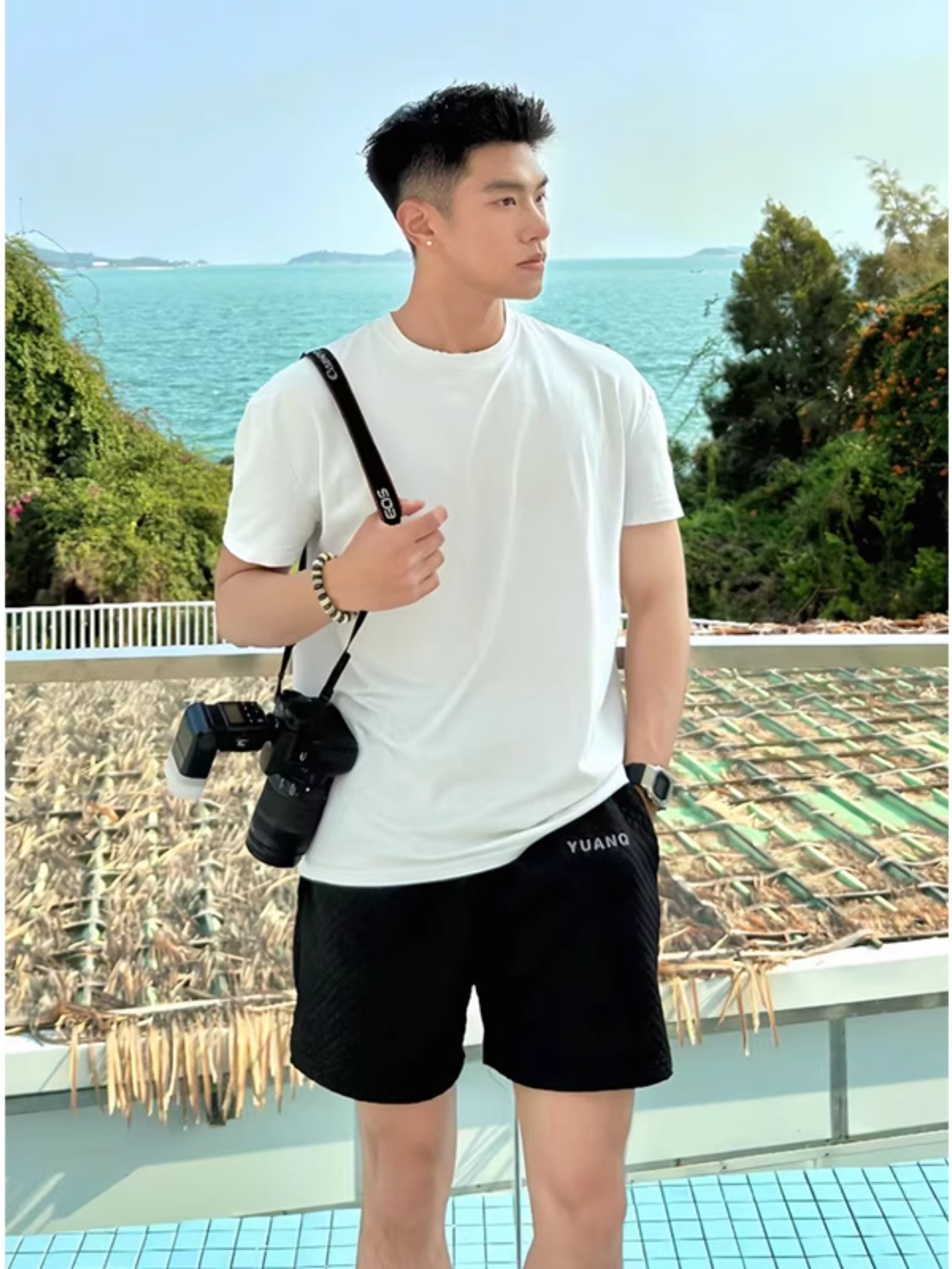 冰感速干索罗娜T恤男夏季户外旅游抗菌透气