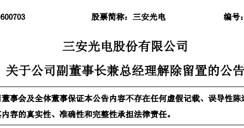 上市公司总经理解除留置