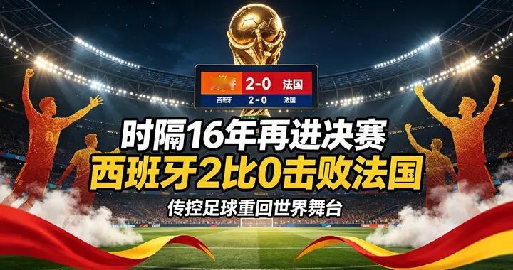 西班牙2-0击败法国！时隔16年挺进决赛，足球再次站上世界之巅
