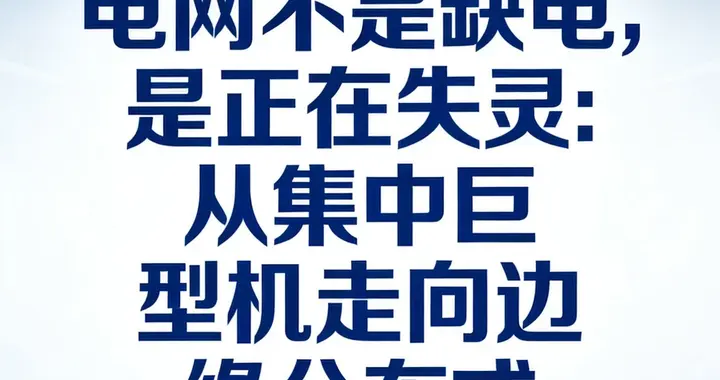 电网不是缺电，是正在失灵：从集中巨型机走向边缘分布式！