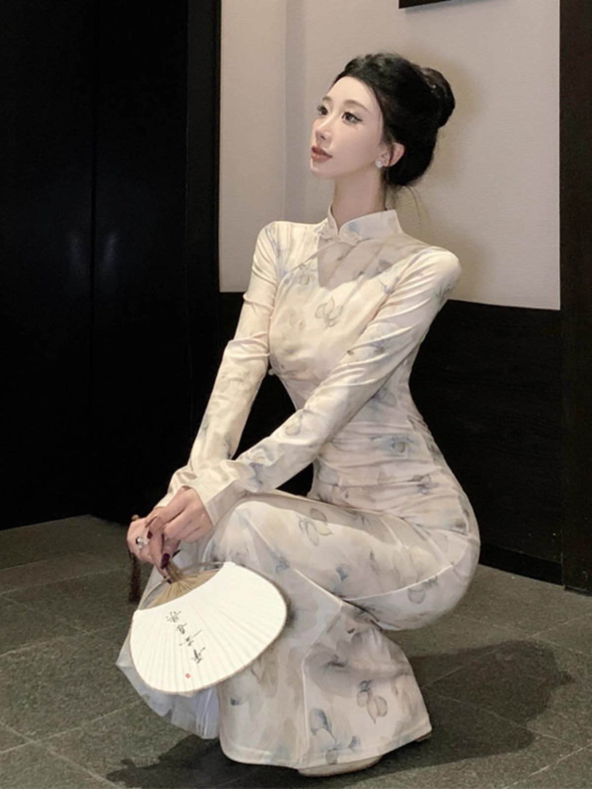 新中式改良旗袍连衣裙女秋冬年轻款少女日常