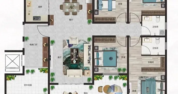 198.5㎡空中花园美宅，开启诗意生活新篇