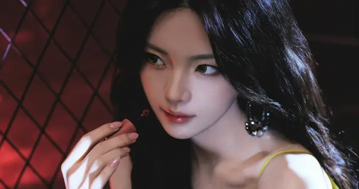 杨超越2026春夏高级定制黄裙，在暗夜背景展现了独特的时尚表现力