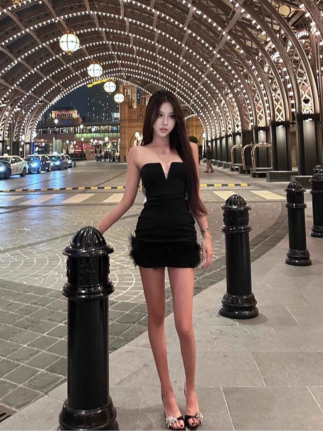 名媛聚会生日礼服高端轻奢小众晚宴会黑色