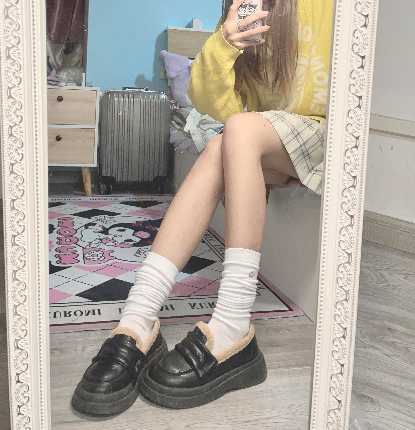 夏日女友穿搭☀️短裙搭小腿袜也太好看了吧
