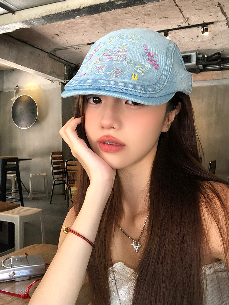 文艺女孩的夏日秘密武器——水洗蓝牛仔贝雷