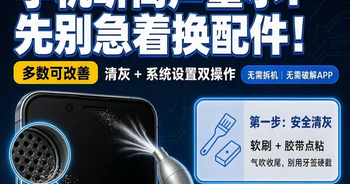 听筒声音小？别急着换！清灰+设置，音量立马翻倍